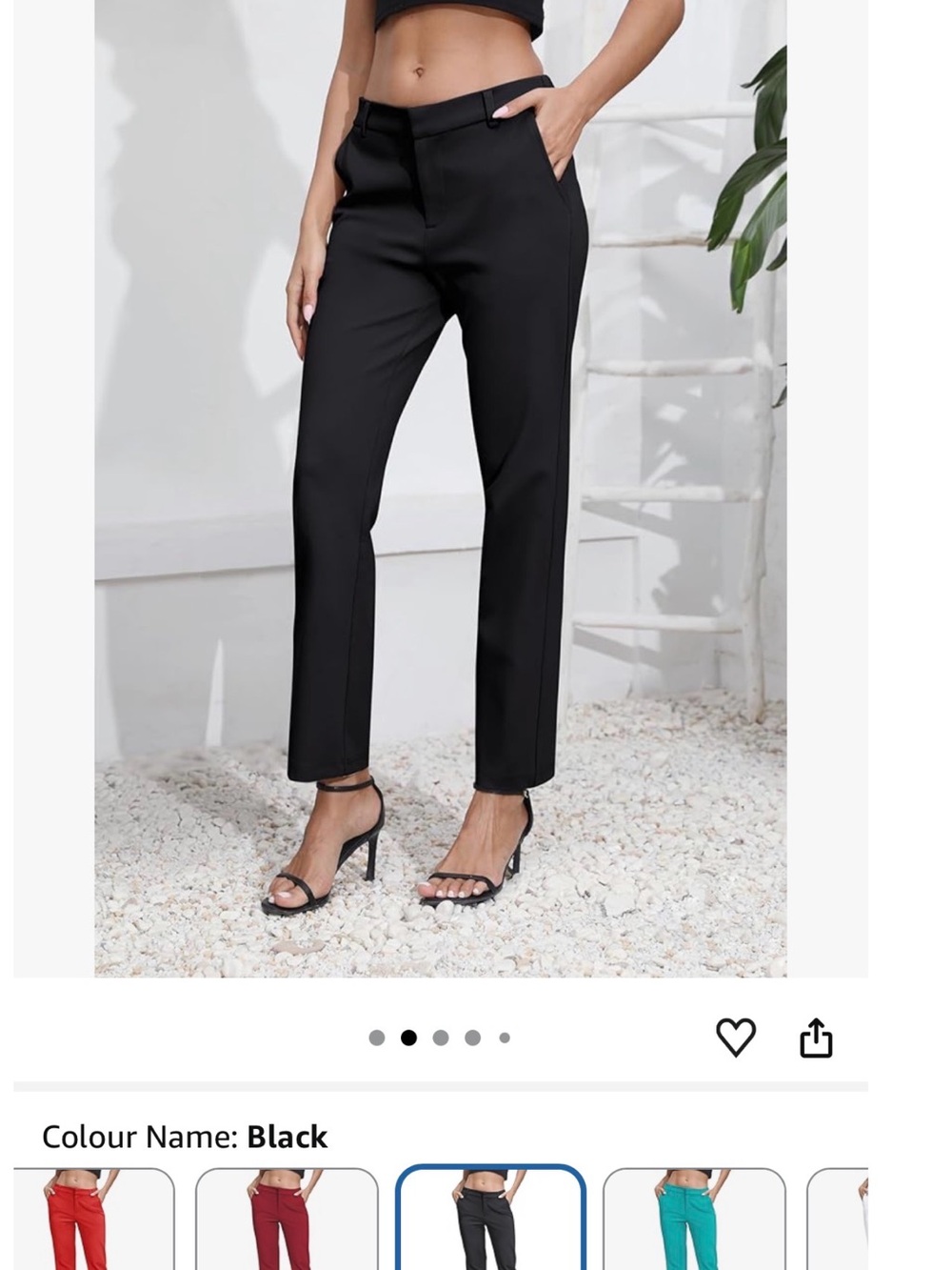 High-Rise Straight Leg Women's Pants - Black